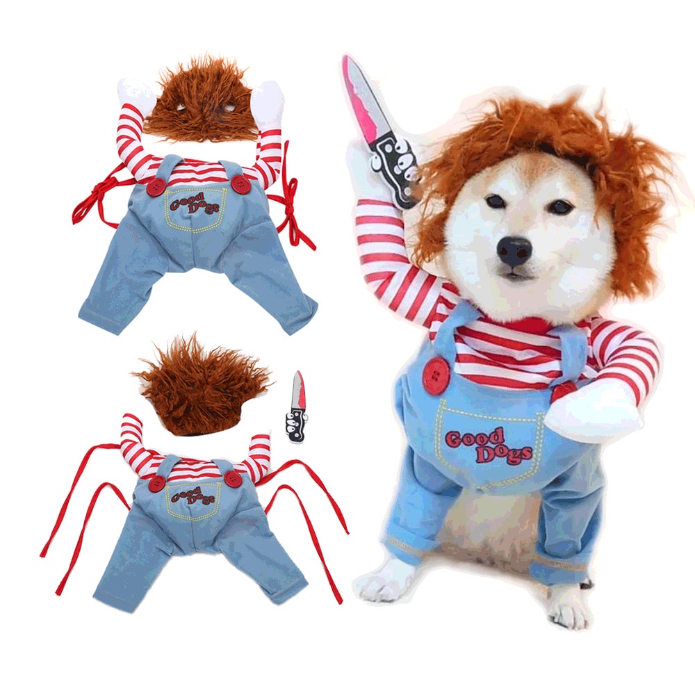Disfraz de Chucky para Perro Akita 2